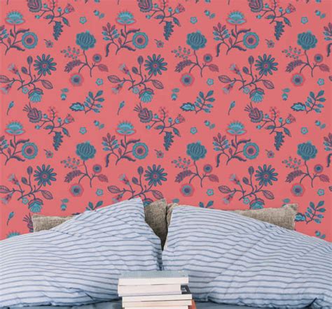 traditional colorful polish folk art pattern floral wallpaper tenstickers