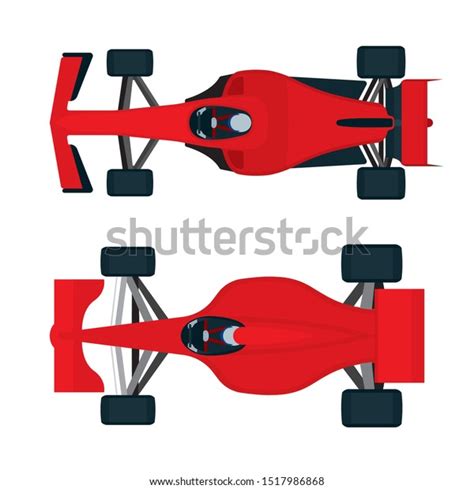 Formula 1 Racing Cars Top View Stock Vector Royalty Free 1517986868