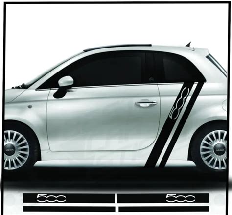 Fiat 500 Side Racing Stripes Car Stickers Car Graphics Vinyl Made In