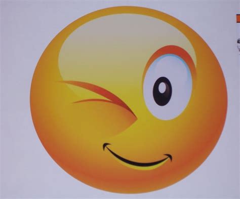 Winking Smiley Face Emoji Graphic Window Decal Stick