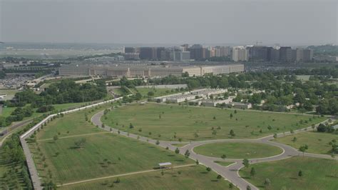 5k Stock Footage Aerial Video Of The Pentagon Seen From Arlington