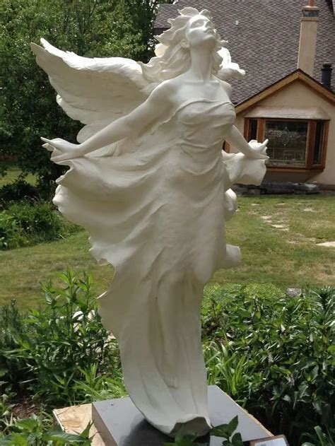 Life Size Marble Stone Carved Flying Angel Garden Statue Catholic