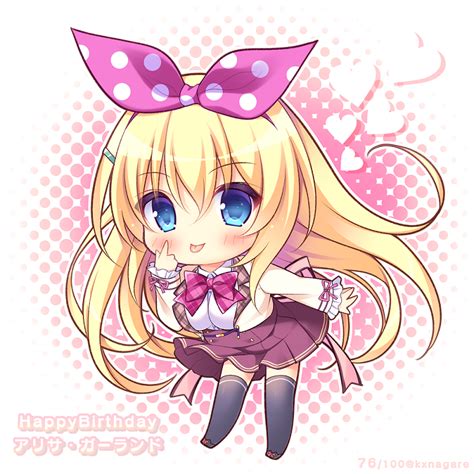 safebooru 1girl p akanbe arisa garland bangs black footwear black legwear blonde hair blue