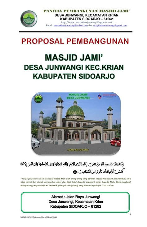 Contoh Cover Proposal Pembangunan Masjid Goresan