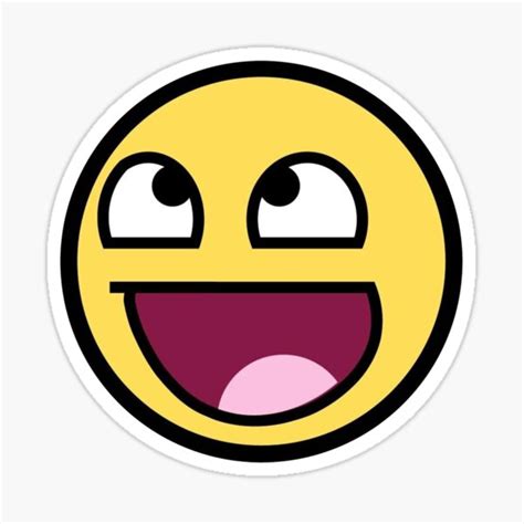 Awesome Face Epic Smiley Hehe Sticker By Icekong Redbubble