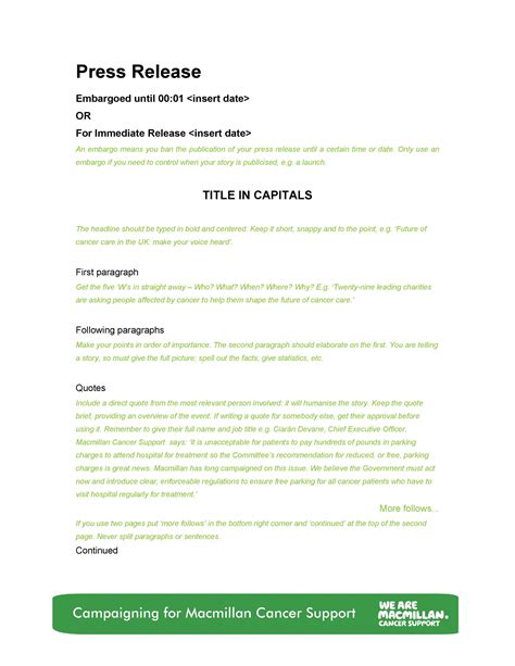 Press Release Format Templates Examples Samples Templatelab