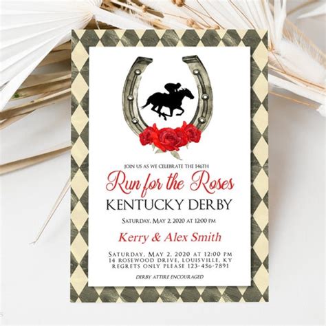 instant download kentucky derby invitation derby party etsy