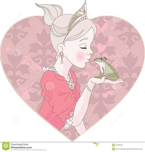 Princess Kissing Frog Cartoon Vector 12796195