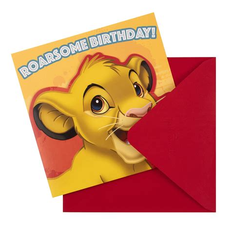 Lion King Birthday Card For Kids From Hallmark Die Cut Simba Design