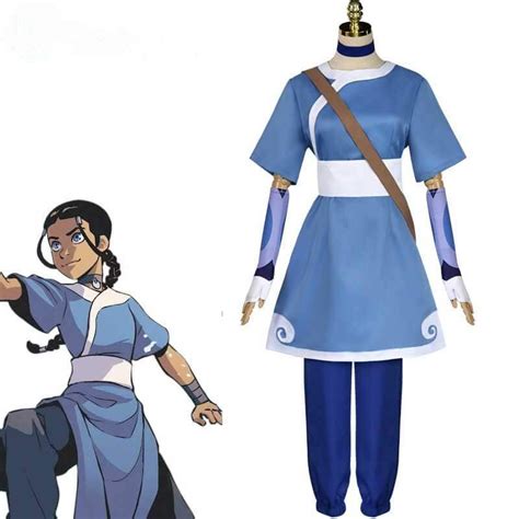Avatar The Last Airbender Cosplay Katara Cosplay Costume Blue Dress F Accosplay