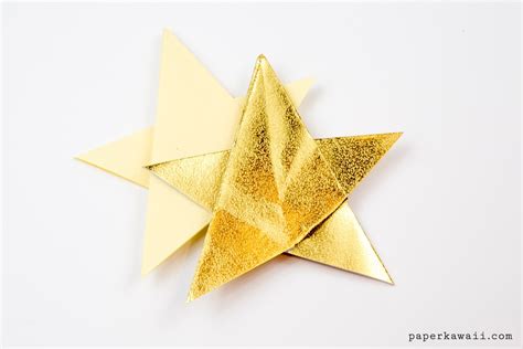 Simple Origami 5 Point Star Tutorial 1 Sheet Paper Kawaii