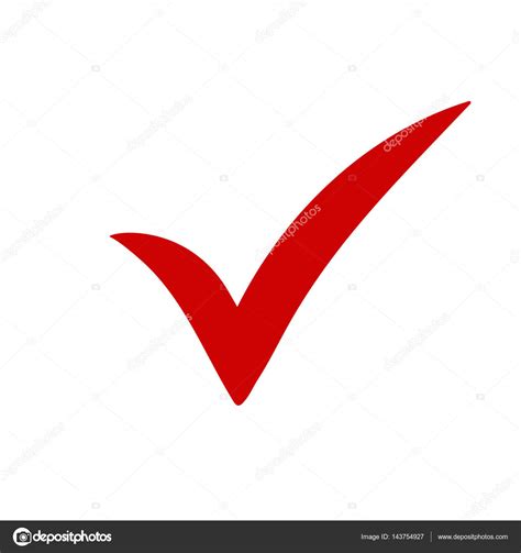 Icon Red Check Red Tick Red Check Mark Tick Icon — Stock Vector