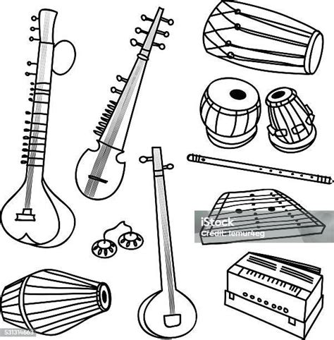 Indian Instruments Stock Illustration Download Image Now Harmonium