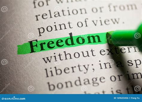 Definition Of The Word Freedom Stock Photo Image Of Printing Markers