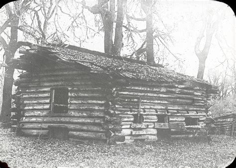 Pioneer Cabin Built In 1847 Early Settlement Of Oregon Lantern Slide