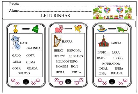 Silabas Complexas Coloridas Para Imprimirleitura Com