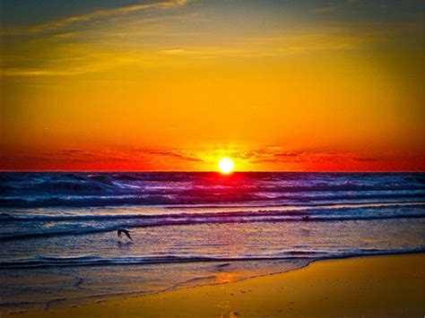 New Art Titled Sunrise Over Atlantic Ocean And Water
