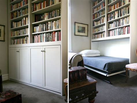 Murphy Bed Bookshelf Hide A Way Hidden Wall Bed Reading Guest Room