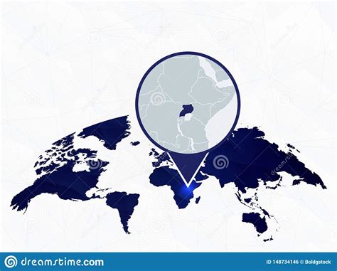 Find out more with this detailed map of uganda provided by google maps. Uganda Detailed Map Highlighted On Blue Rounded World Map Stock Vector - Illustration of marker ...