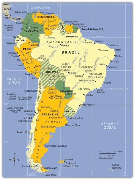 South America Physical Map Labeled Elegant New Maps Middle America