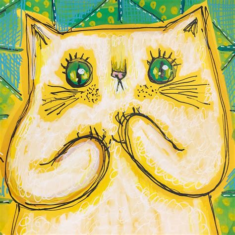 Weird Cat Painting By Melissa Averinos Weirdcatsforever On Instagram