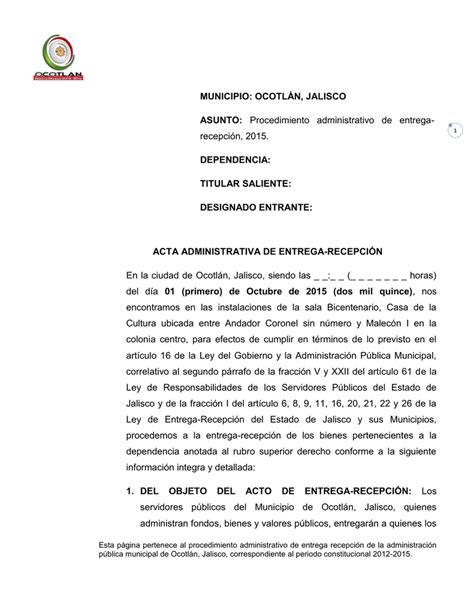 Ejemplo De Acta Entrega Recepcion Kulturaupice