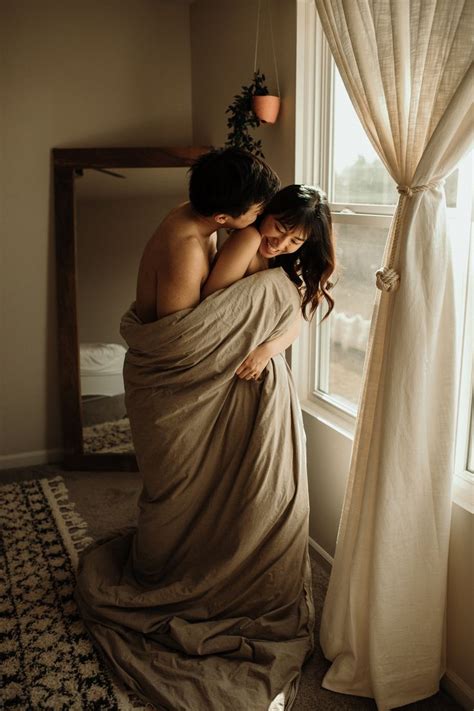 In Home Couples Intimate Bedroom Photoshoot In Romantic Couples