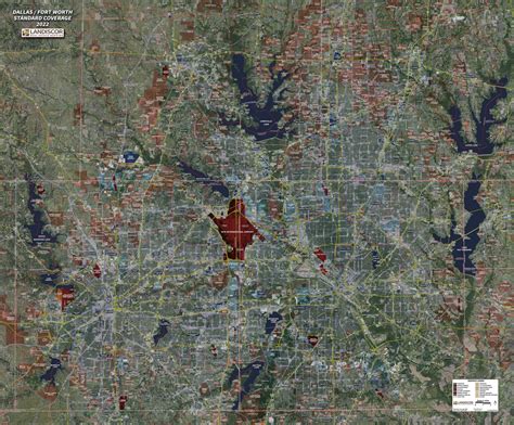Aerial Wall Map Mural Dallasfort Worth Standard Landiscor Real