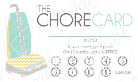 Instant Download Printable Chore Punch Cards Etsy