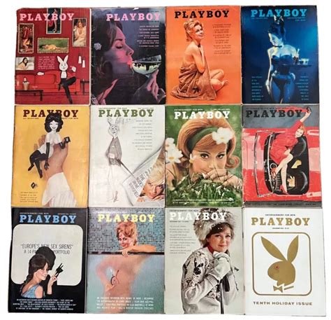 Lot Of Playboy Magazine Issue Full Year Set Nice Stuff Vintage
