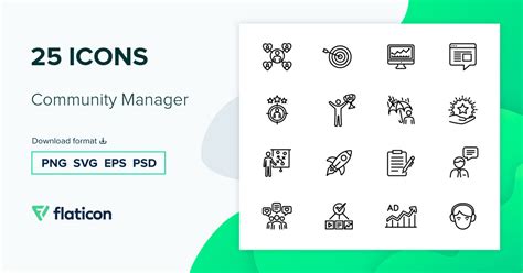 Community Manager Icon Pack Detailed Outline 25 Svg Icons