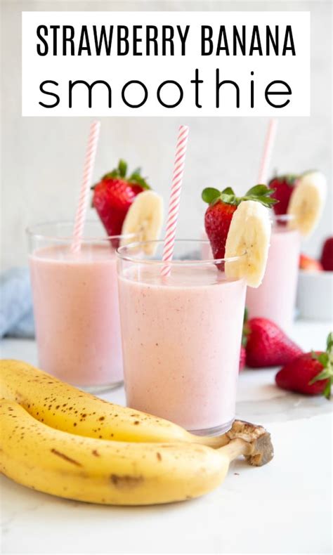 Easy Strawberry Banana Smoothie Recipe The Forked Spoon