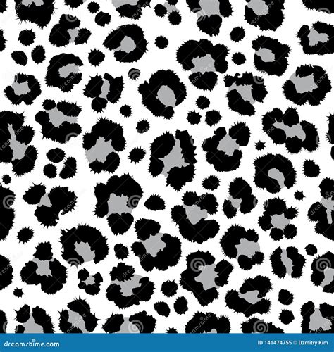 Print Texture Repeating Seamless Pattern Snow Leopard Jaguar White Leopard Stock Vector