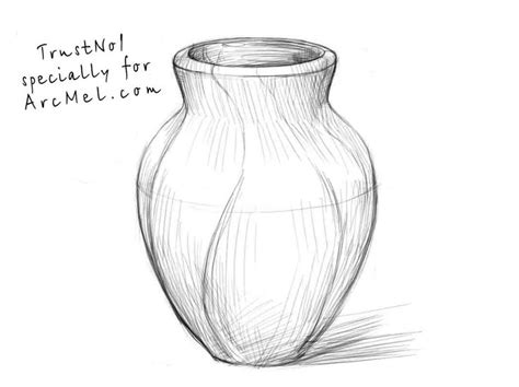 How To Draw A Vase Step 4 Vase Sketch Vase Vase Drawing