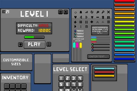 Simple Free Pixel Art Styled Ui Pack 2d 아이콘 Unity Asset Store