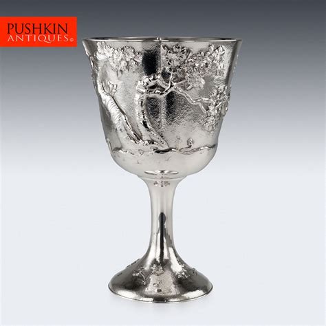 Pushkin Antiques — Antique 20thc Japanese Solid Silver Massive Goblet