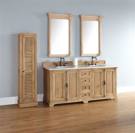 72 Inch Providence Natural Oak Double Sink Vanity Traditional
