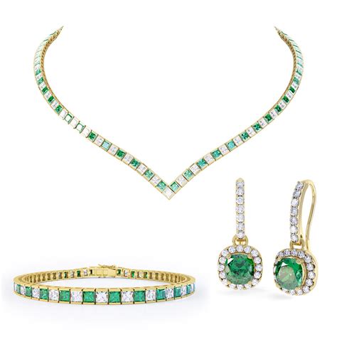 Princess Emerald K Gold Vermeil Jewelry Set Jian London Jewelry Sets
