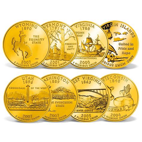 Gold Layered State Quarters Set Gold Layered Gold American Mint