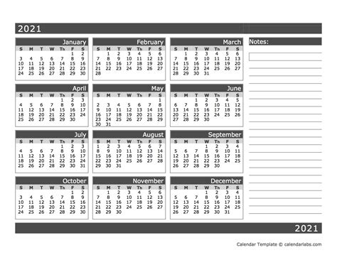 Printable calendar 2021 templates are available on this website. 2021 Blank 12 Month Calendar in One Page - Free Printable ...