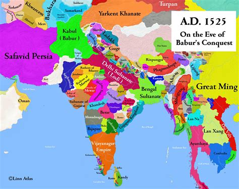 South Asia Ad 1525 Maps