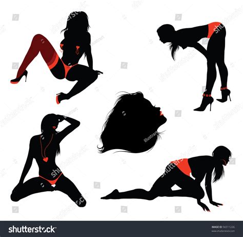 Sexy Girl Silhouettes Stock Vector Illustration 56511226 Shutterstock