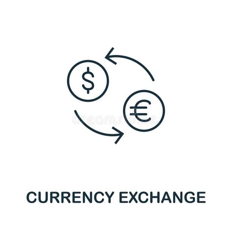 Currency Exchange Pictogram Het Stijlsymbool Van De Lijn Van Het