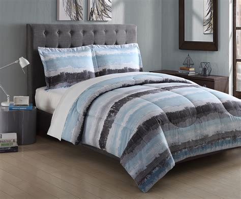 An easy way to make your bed stylish is to throw a nice bedspread on it ! Essential Home Hayden Stripe Microfiber Comforter Set ...