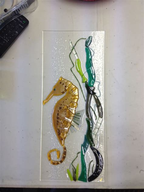 Sweet Seahorse Made In One Day And Texture Fused Fused Glass