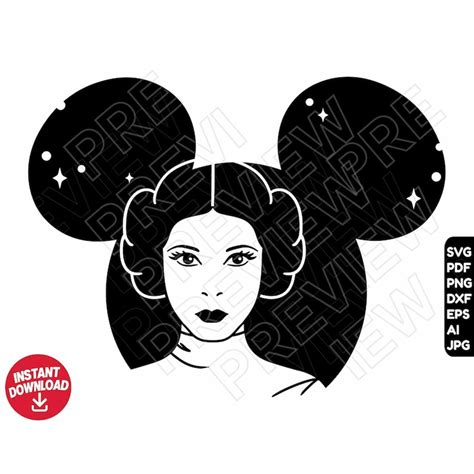 Princess Leia Svg Star Wars Ears Png Dxf Clipart Cut File Inspire