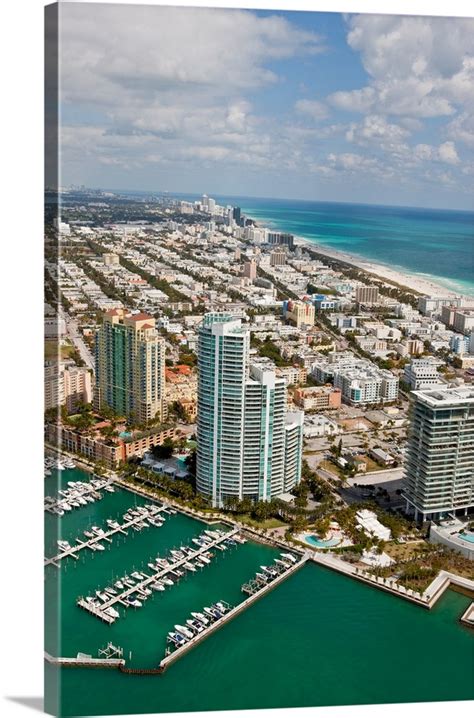 Aerial View Of City At The Waterfront Miami Miami Dade County