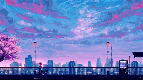 Wallpapers,aesthetic wallpapers (78+ images) and more. 1920 x 1080 Anime city landscape | Scenery wallpaper