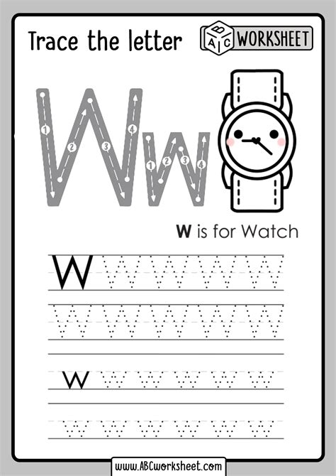 Letter W Tracing Worksheets Preschool