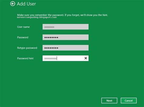 Create User Accounts In Windows 8 ~ Servercomputing